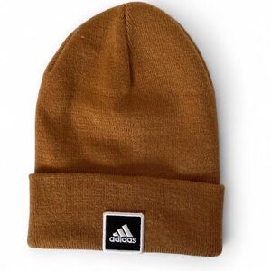 Adidas Womens Originals Tan Tall Utility Logo Beanie Hat